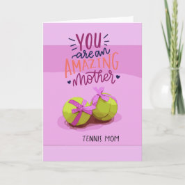 Tennisboll på rosa för Tennis-Mamma Mors dag Kort