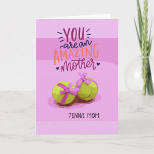 Tennisboll på rosa för Tennis-Mamma Mors dag Kort