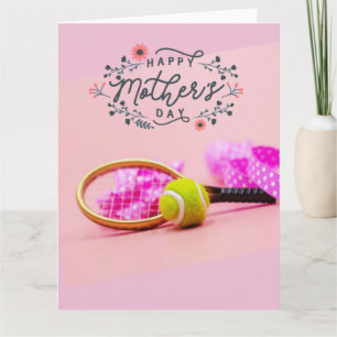 Tennisboll på rosa för Tennis-Mamma Mors dag Kort
