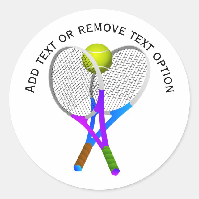 Tennisboll, Rackets Runt Klistermärke (Framsida)