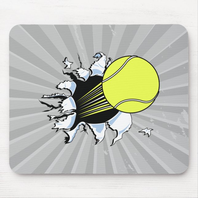 tennisboll rivande igenom musmatta (Framsidan)