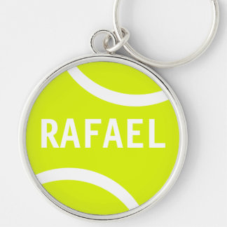 Tennisboll Rund Silverfärgad Nyckelring