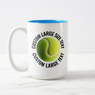 Tennisboll & Stor text LJUSBLÅ 425g Custom Två-Tonad Mugg