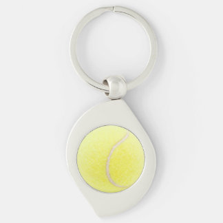 Tennisboll Swirl Silverfärgad Nyckelring