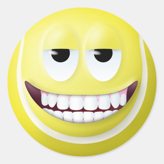 Tennisbollansikte 2 runt klistermärke (Framsida)