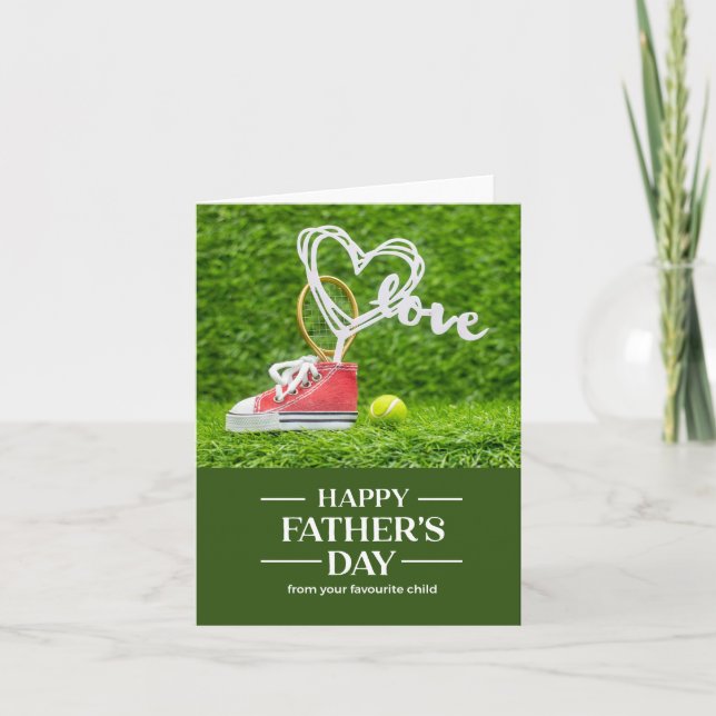 Tennisbollar och racket Glad fars dag Helgkort (Framsida)