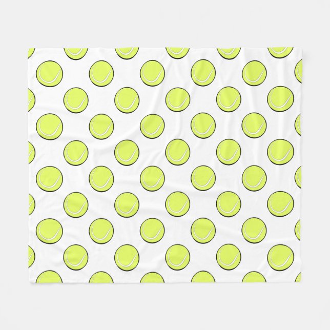 Tennisbollar Sömlöst Mönster \ Fleecefilt (Framsidan (Horisontell))