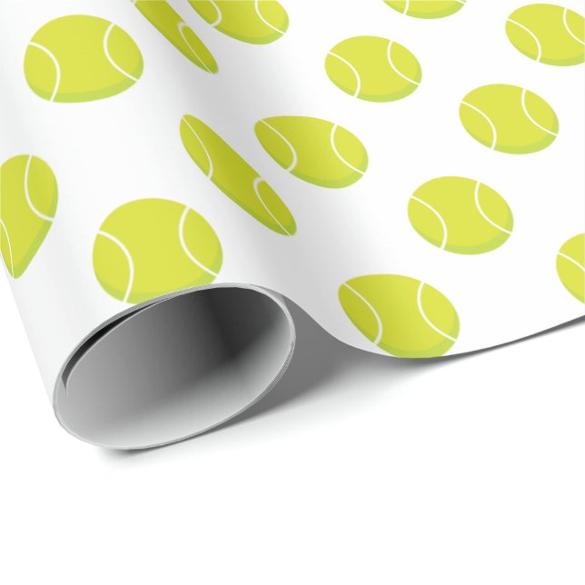 Tennisbollmönster | någon bakgrundsfärg presentpapper (Rullad Hörn)
