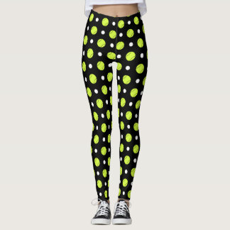 Tennisbollpolkaen pricker mönster leggings