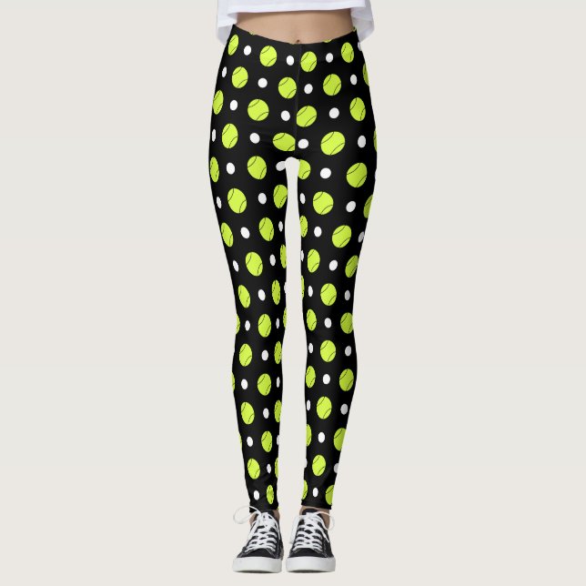 Tennisbollpolkaen pricker mönster leggings (Framsida)