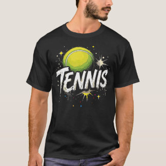 tennisbollskläder Färgglatt tennisracket Sport T Shirt