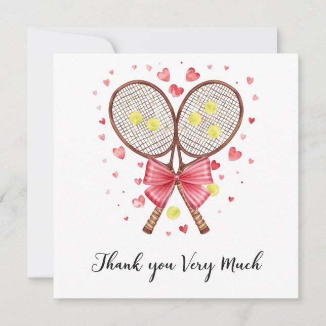 Tennisbröllop med racket och kärlekshjärta (Framsida)