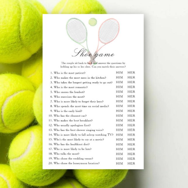 Tennisbröllopsdusch Skor spel (Skapare uppladdad)