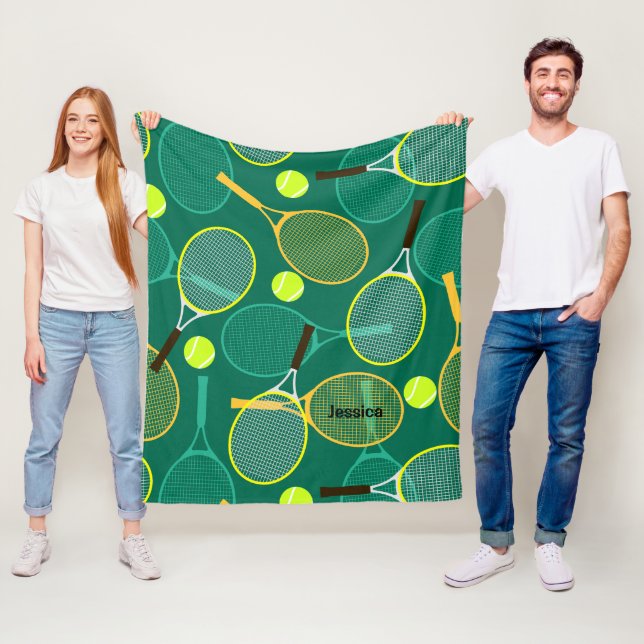 Tennisdesign  fleecefilt (På plats)