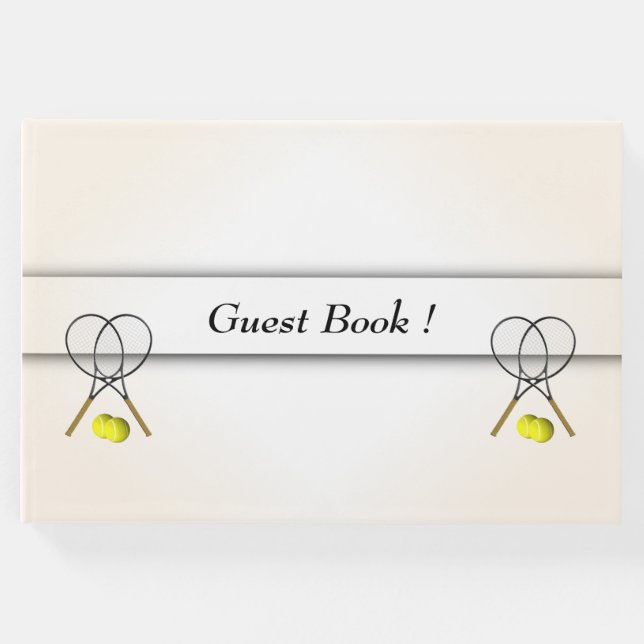 Tennisdesign Personlig text rygg Gästbok (Framsida)