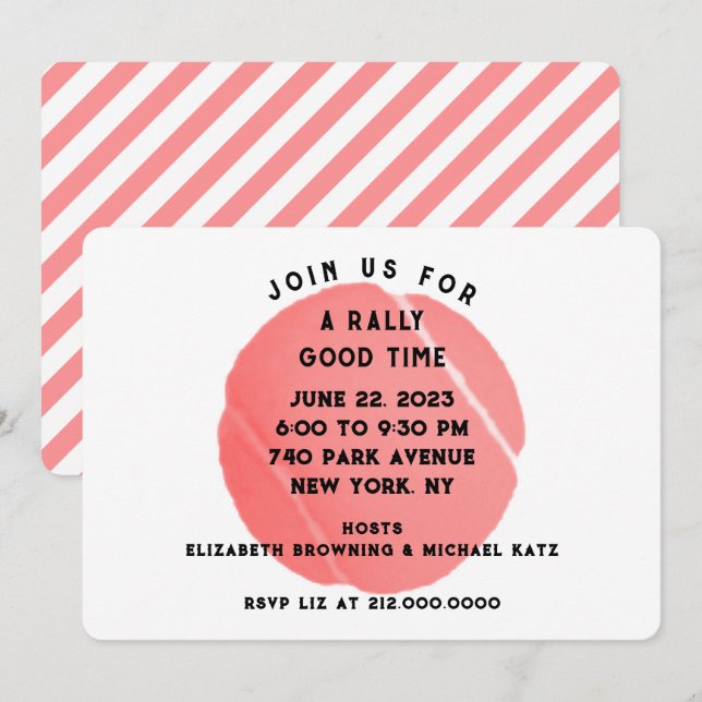 Tennisfest Inbjudningar (Fram/baksida)