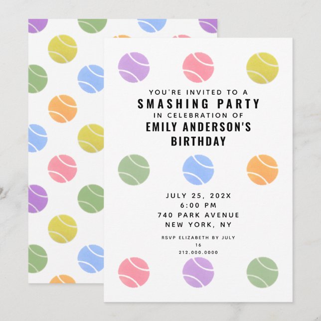 Tennisfestin Invitation Inbjudningar (Fram/baksida)