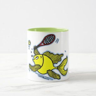 Tennisfisk, fisk som leker Tea/kaffe för tennis Mugg