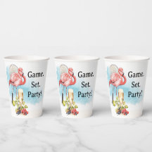 Tennisflamingos med racket och boll 