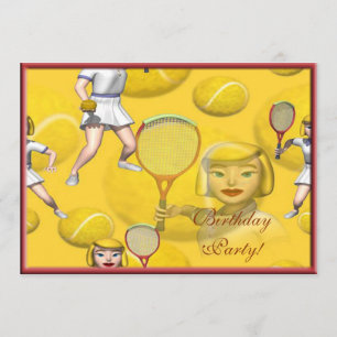 Tennisfödelsedagsfest inbjudan