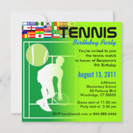 Tennisfödelsedagsfest inbjudan