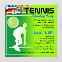 Tennisfödelsedagsfest inbjudan
