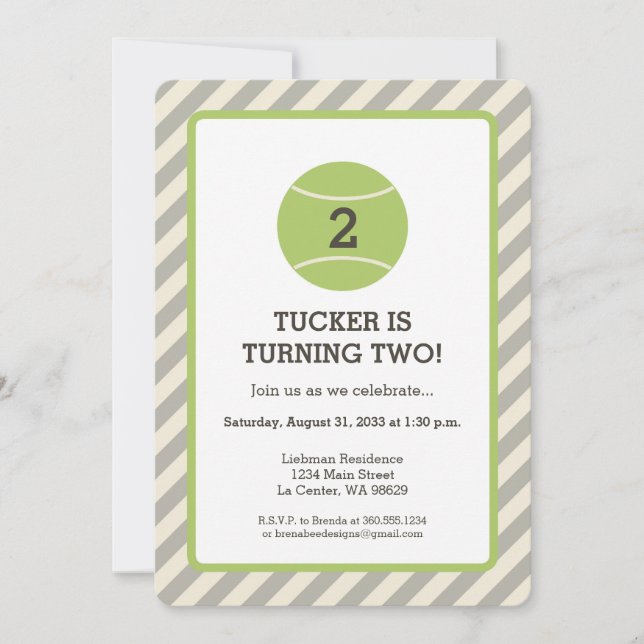 Tennisfödelsedagsfest Inbjudningar (Framsida)