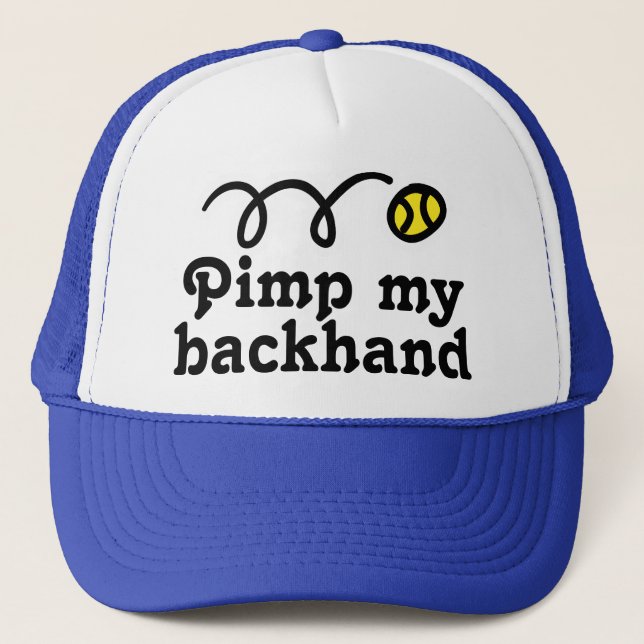Tennishatt med rolig slogan och studsande boll truckerkeps (Framsida)