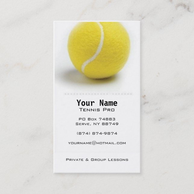 Tennisinstruktör Visitkort (Framsida)