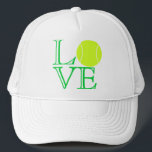 Tenniskärlektruckerkeps Truckerkeps<br><div class="desc">Denna "tenniskärlek" hatt är säker att göra poäng något pekar med tennisspelarear. (Som kallas,  "ironi, " barn.) Hatten stavar ut ord,  "KÄRLEK" i grönt,  öppen vänd mot bokstäver,  stund genom att använda en tennisboll för "nollan". Designarbetena på många jämnar,  så välj din favorit och beställa precis denna hatt!</div>