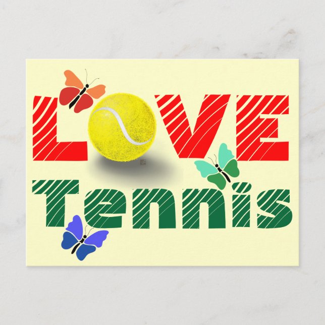 Tenniskärlekvalentin dag helg vykort (Framsida)