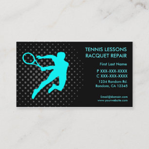 Tenniskursracqueten reparerar den beställnings- visitkort