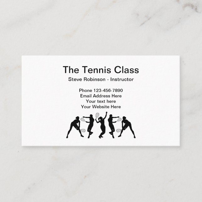 Tennislektion Instruktör Visitkort (Framsida)