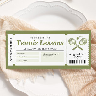 Tennislektion Presentkort Certifikat Inbjudningar