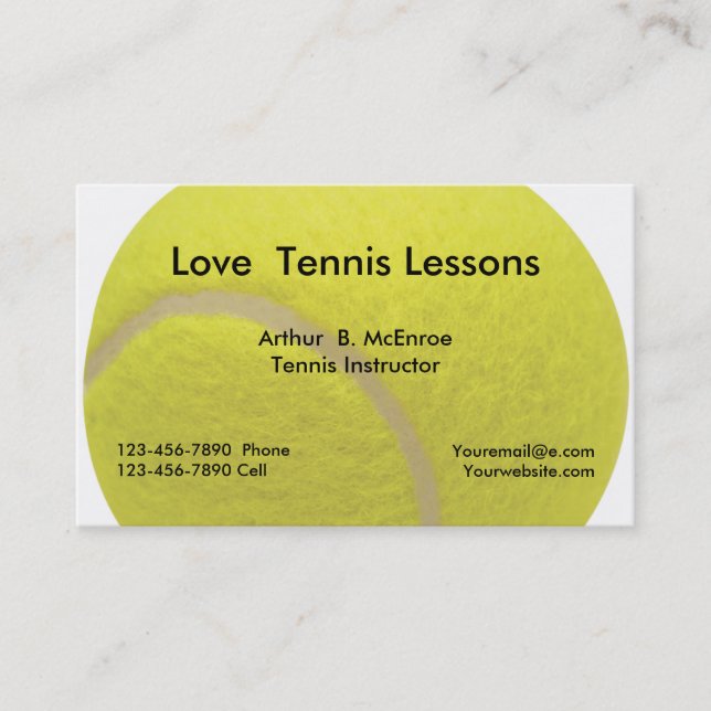 Tennislektioner Instruktör Visitkort (Framsida)