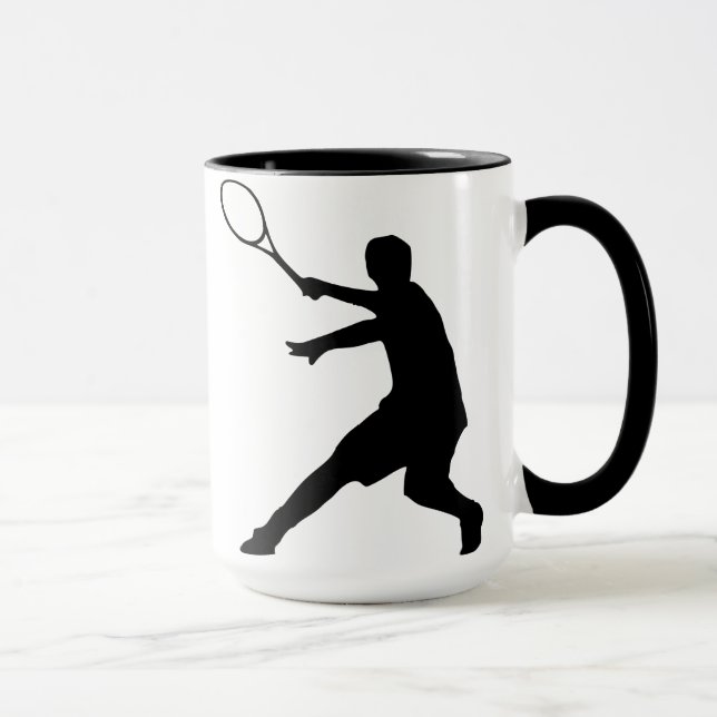 Tennismugg med silhouetten av en spelare mugg (Höger)