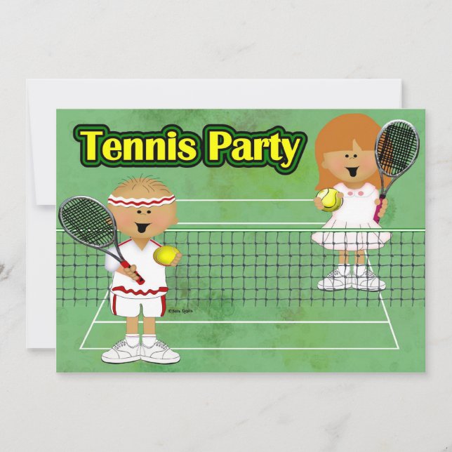 Tennisparty Inbjudningar (Framsida)