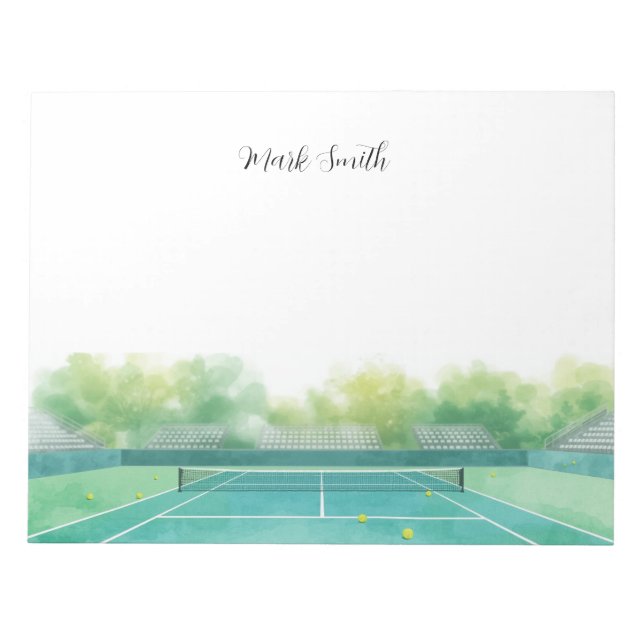 Tennisplan akvarell anteckningsblock (Framsida)