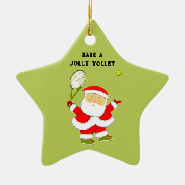 Tennispresent för högtider julgransprydnad keramik (Framsidan)