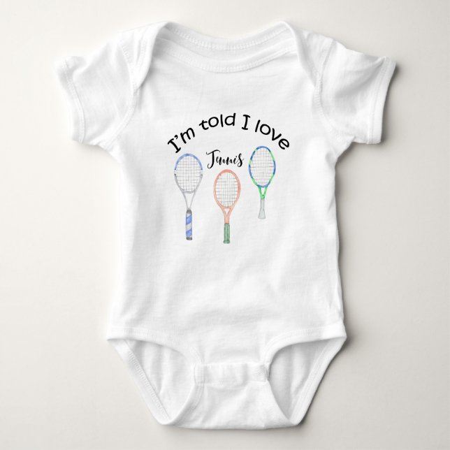 Tennispresenter för Baby Shower för tennis Player T Shirt (Framsida)
