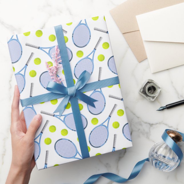 Tennispresentpapper, racket- och bollpresentpapper presentpapper (Gifting)
