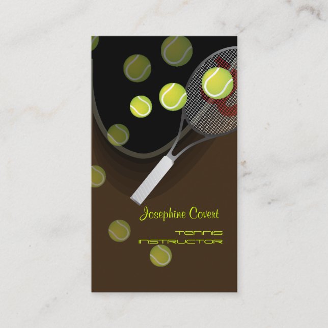 Tennispro, tennisinstruktörer affärskort visitkort (Framsida)
