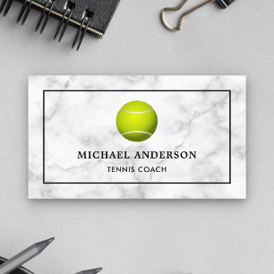 Tennisproffs Coach White Marble Sports Visitkort