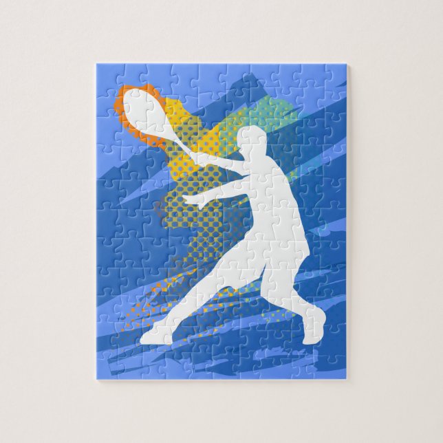 Tennispussel - barngåva till spelare och fläkt pussel (Vertikal)