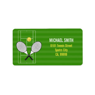TENNISRACKET ADRESSETIKETT
