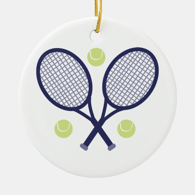 Tennisracket Julgransprydnad Keramik (Framsidan)