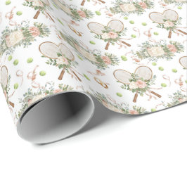 Tennisracket med blommor presentpapper