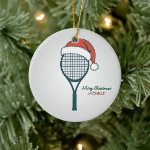 Tennisracket med tomteluv Anpassad jul      Julgransprydnad Keramik