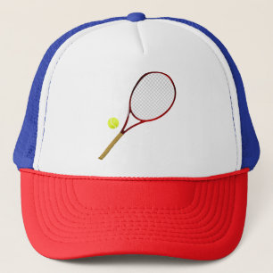 Tennisracket och boll keps
