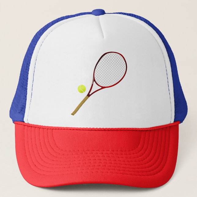 Tennisracket och boll keps (Framsida)